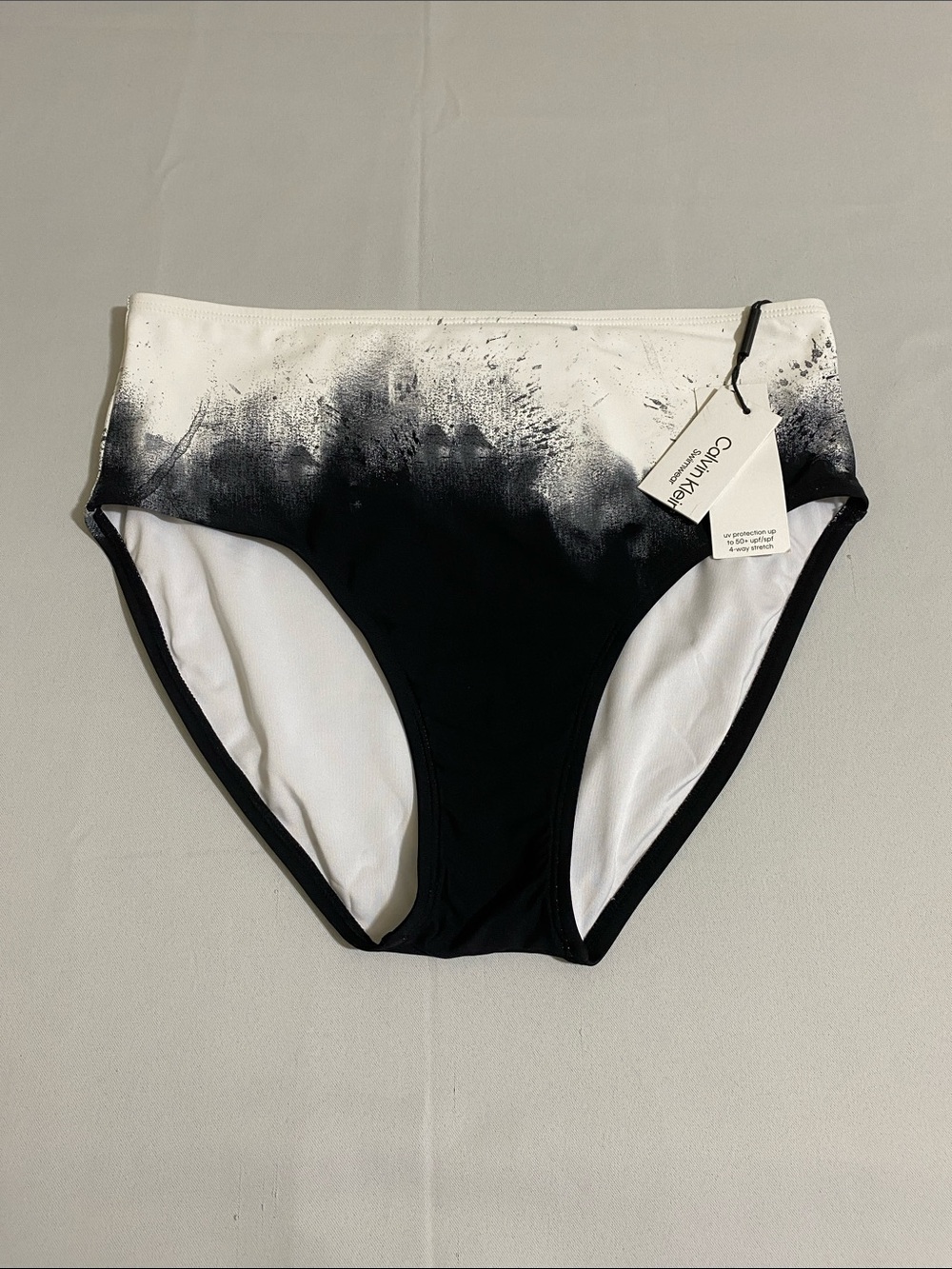 CALVIN KLEIN Ink-Splash Pattern High Waist Bikini Bottom Size L